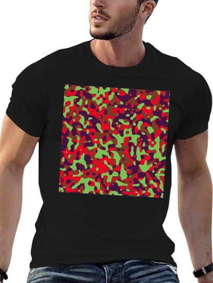 Camo Pattern Mens Black Tee