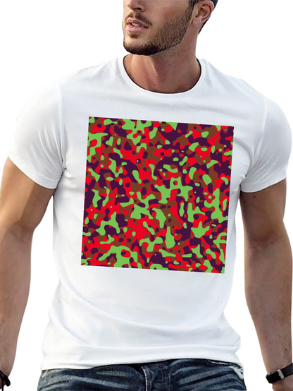 Camo Pattern Mens Black Tee