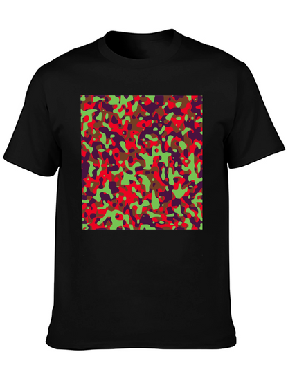 Camo Pattern Mens Black Tee