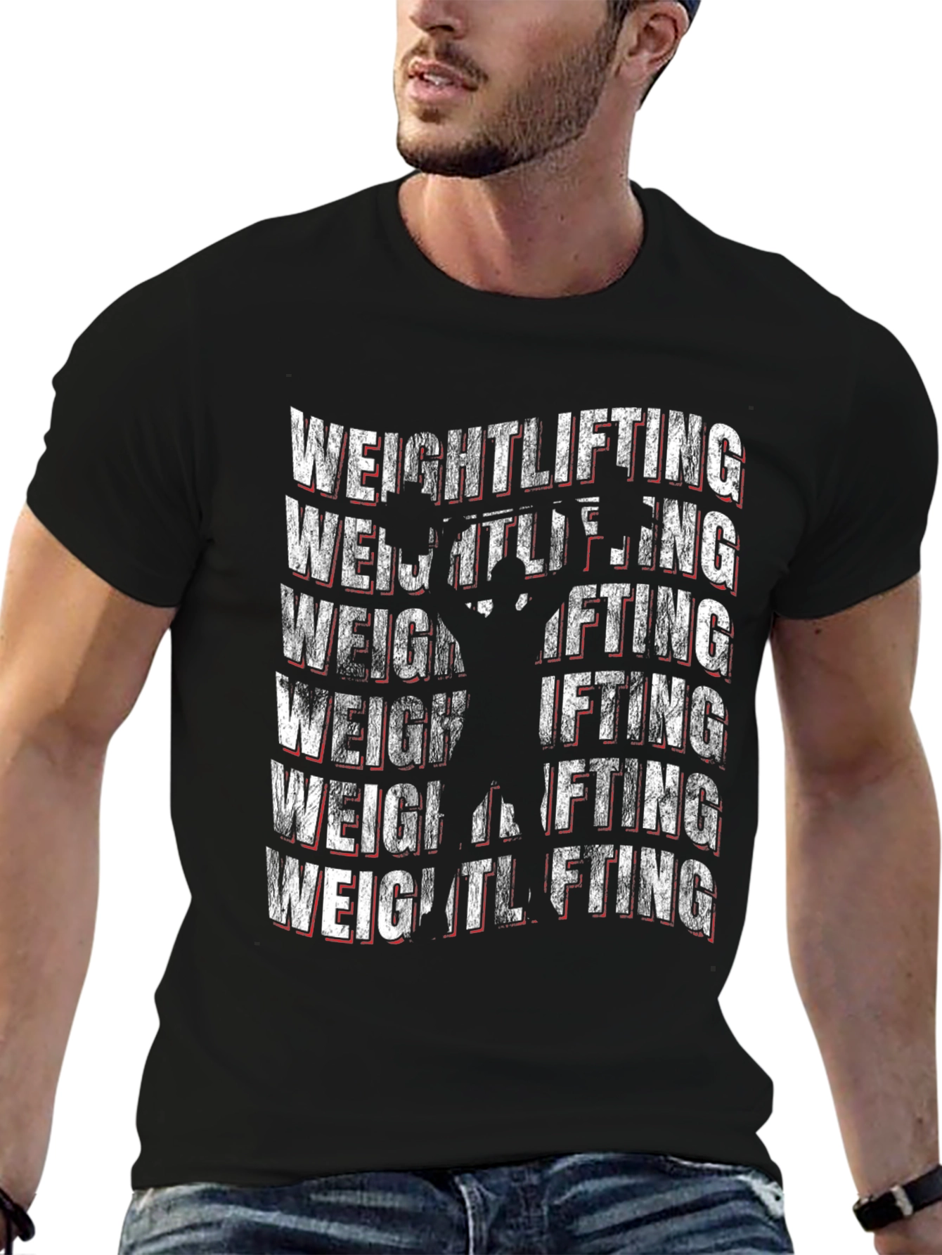 Weightlifting T-Shirt - Black Gym Workout Tee