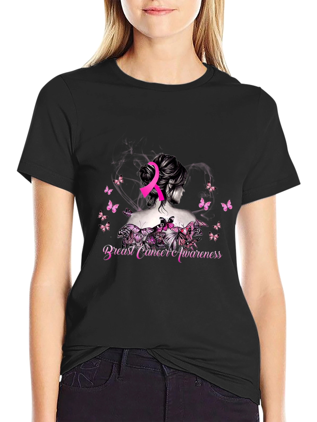 Breast Cancer Awareness Butterfly T-Shirt