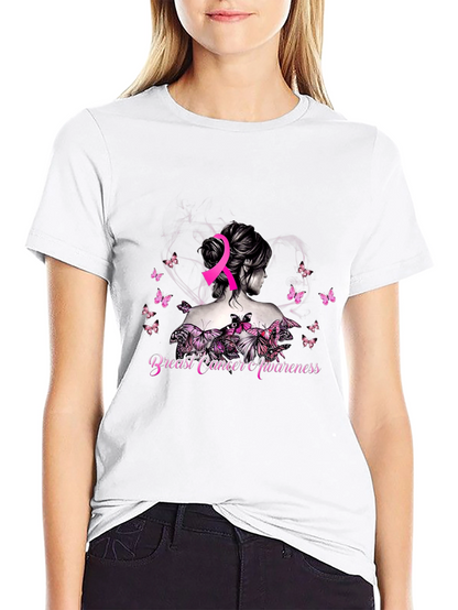 Breast Cancer Awareness Butterfly T-Shirt