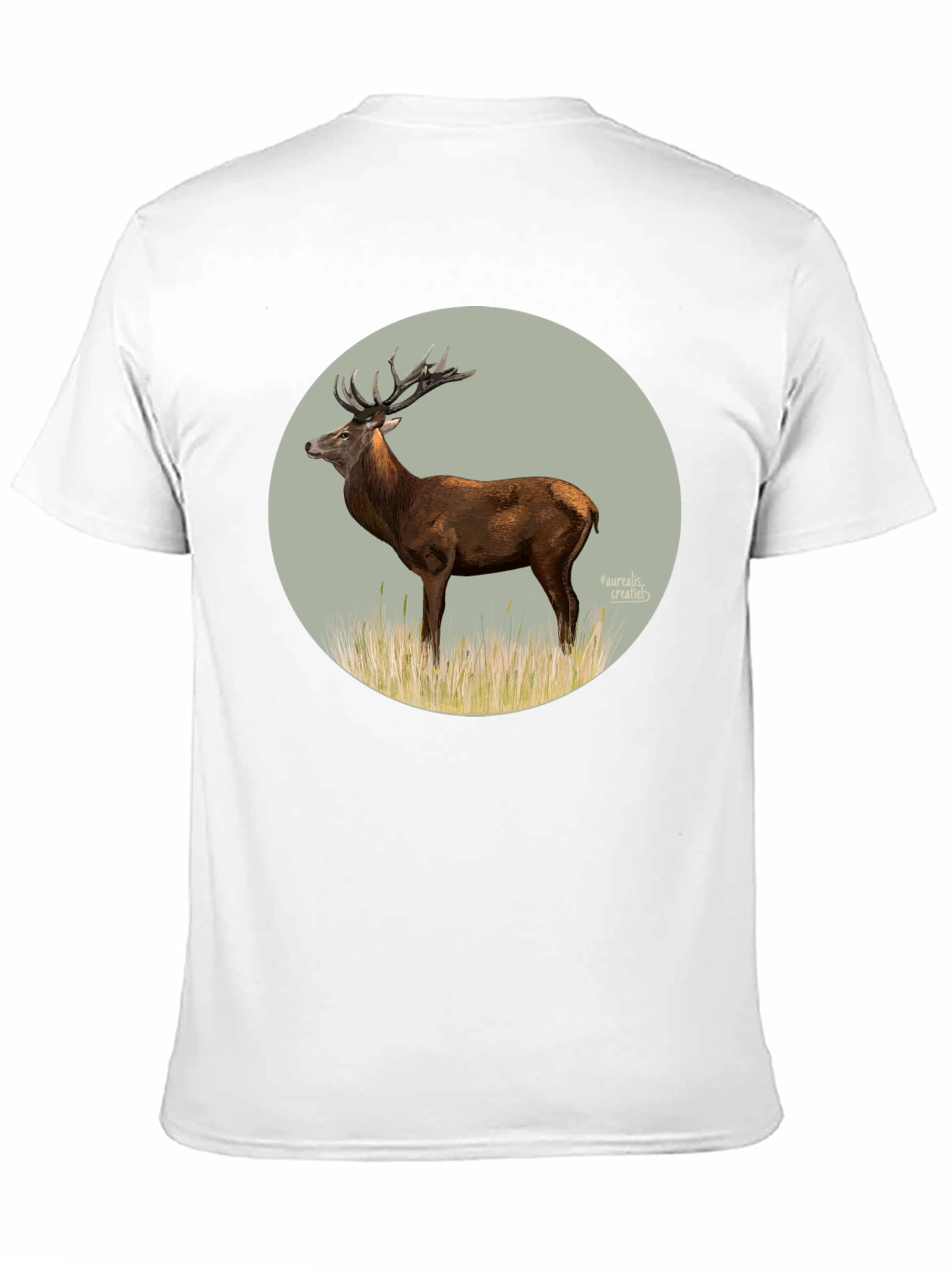 Deer Graphic Tee - Black Cotton T-Shirt