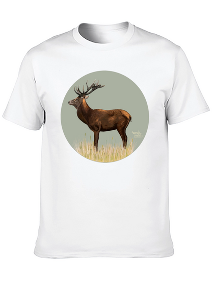 Deer Graphic Tee - Black Cotton T-Shirt