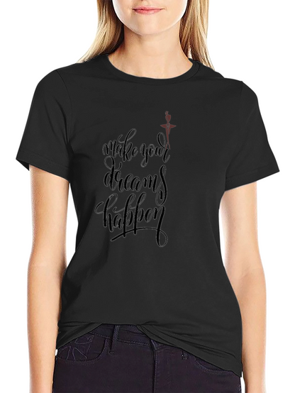 Inspirational Black T-Shirt - Make Your Dreams Happen