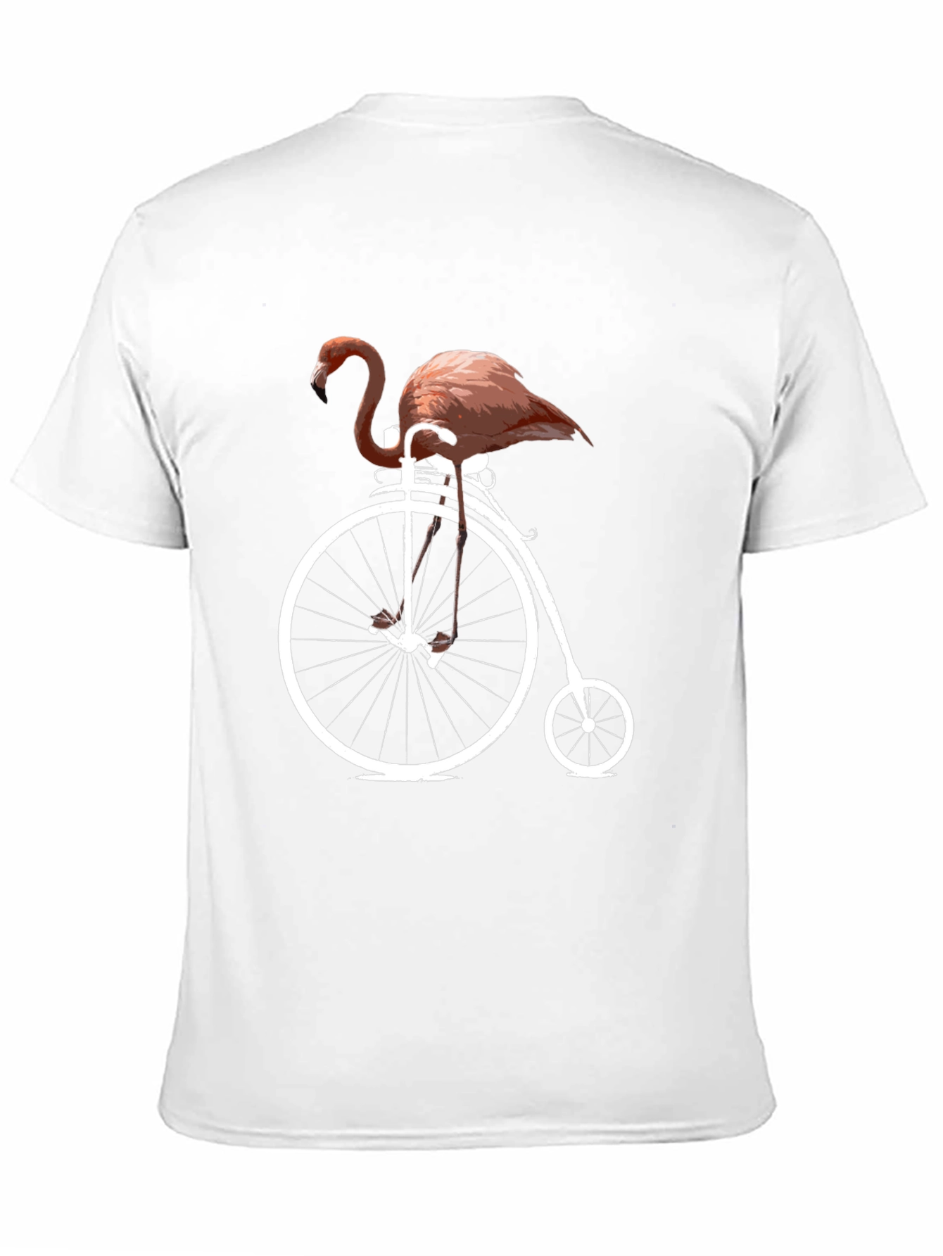 Flamingo on Bike Graphic Tee - Black Cotton T-Shirt