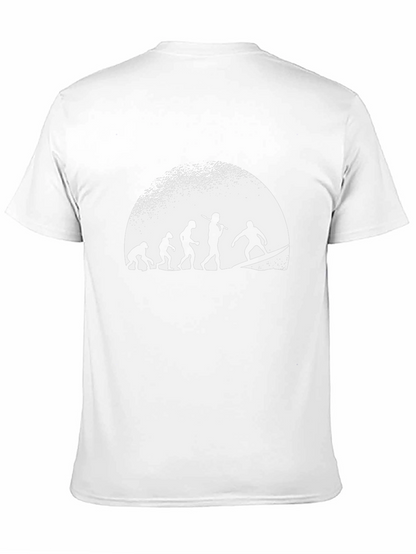 Evolution of Surfing Graphic Tee - Black Cotton T-Shirt