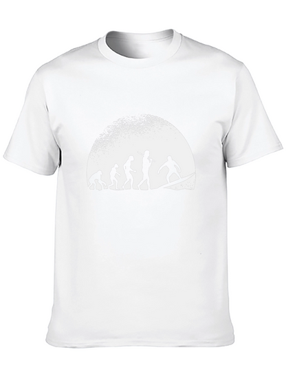 Evolution of Surfing Graphic Tee - Black Cotton T-Shirt