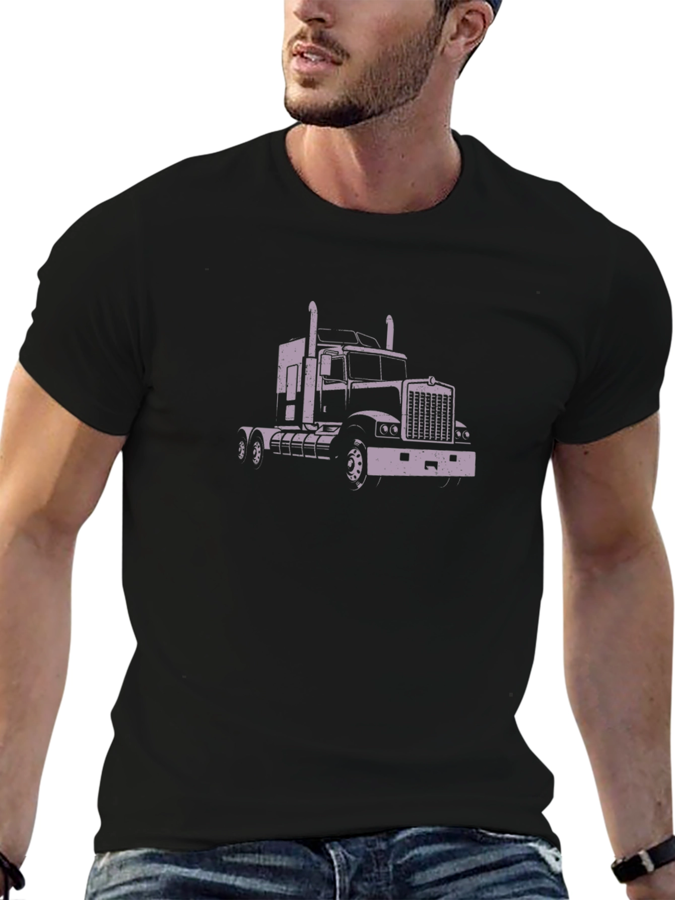 Trucker Style Black Tee