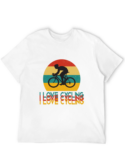 I Love Cycling Retro Graphic Tee - Black T-Shirt