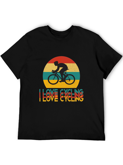 I Love Cycling Retro Graphic Tee - Black T-Shirt