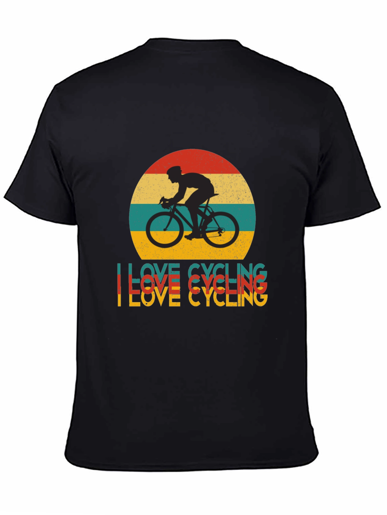 I Love Cycling Retro Graphic Tee - Black T-Shirt