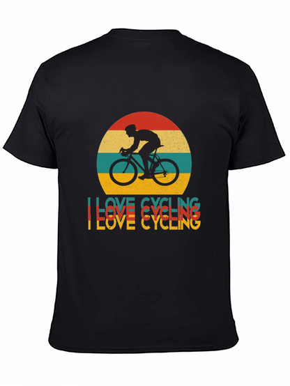 I Love Cycling Retro Graphic Tee - Black T-Shirt