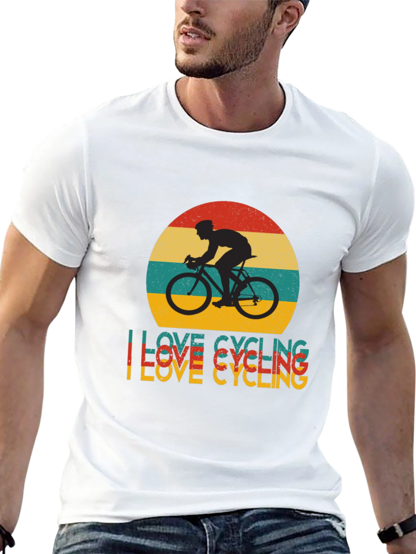 I Love Cycling Retro Graphic Tee - Black T-Shirt