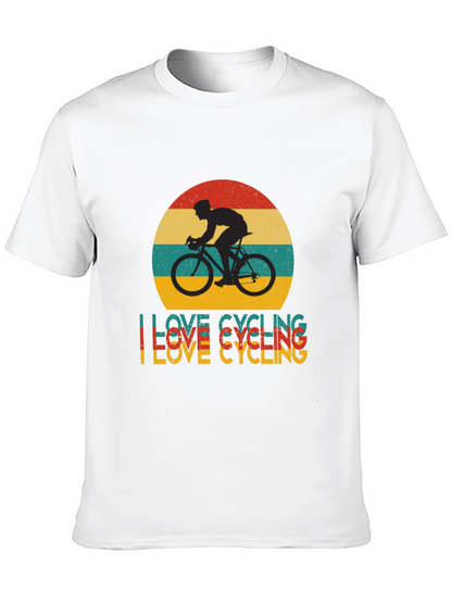I Love Cycling Retro Graphic Tee - Black T-Shirt