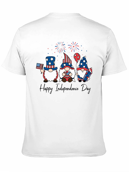 Patriotic Gnome Independence Day Black T-Shirt