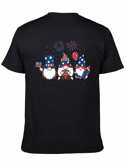 Patriotic Gnome Independence Day Black T-Shirt