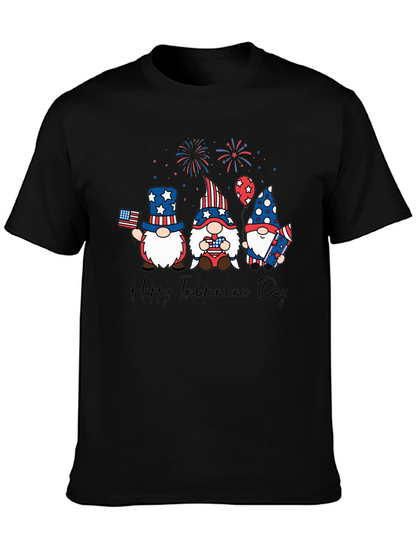 Patriotic Gnome Independence Day Black T-Shirt
