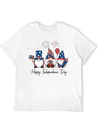 Patriotic Gnome Independence Day Black T-Shirt
