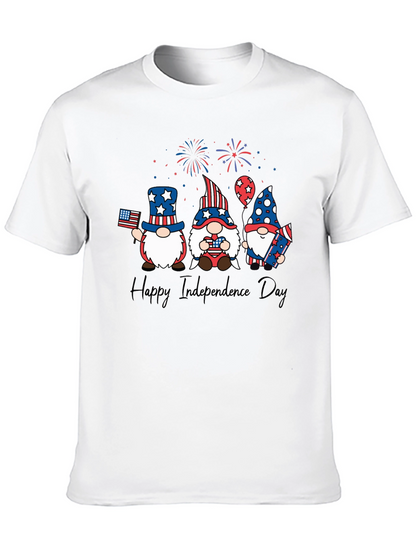 Patriotic Gnome Independence Day Black T-Shirt