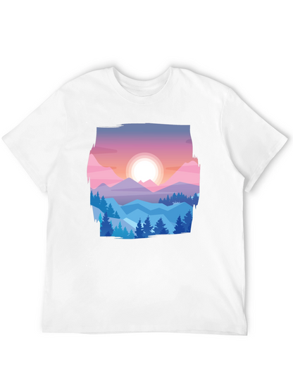 Mountain Sunset Graphic Tee - Nature Lovers T-Shirt