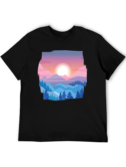 Mountain Sunset Graphic Tee - Nature Lovers T-Shirt