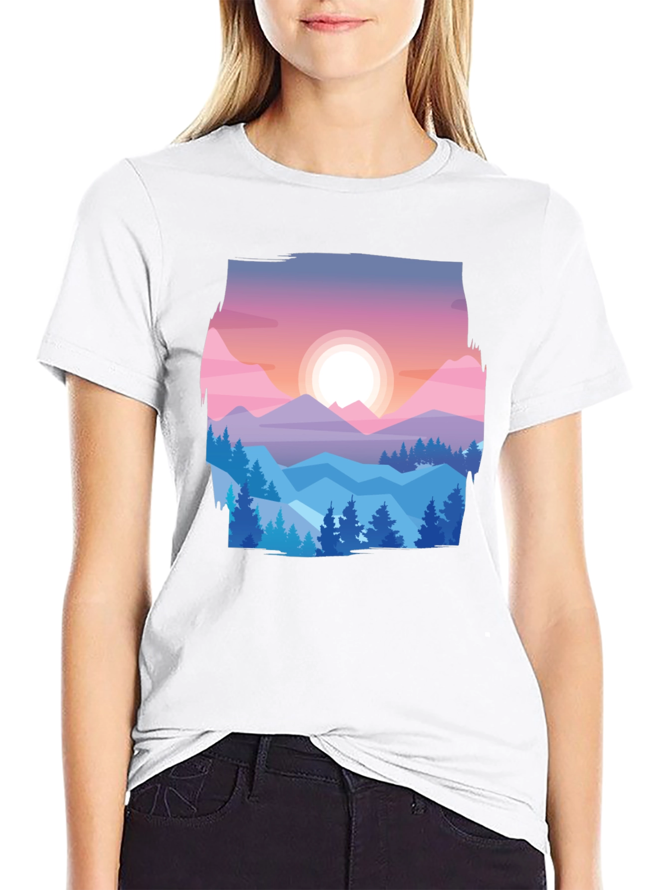 Mountain Sunset Graphic Tee - Nature Lovers T-Shirt