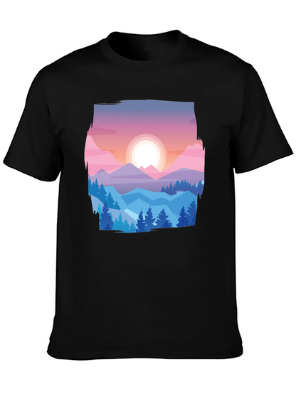 Mountain Sunset Graphic Tee - Nature Lovers T-Shirt