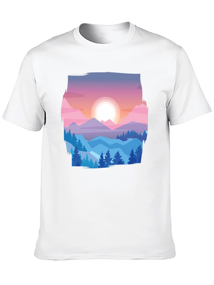 Mountain Sunset Graphic Tee - Nature Lovers T-Shirt