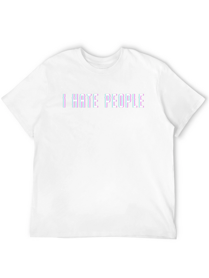 I Hate People Glitch Black T-Shirt