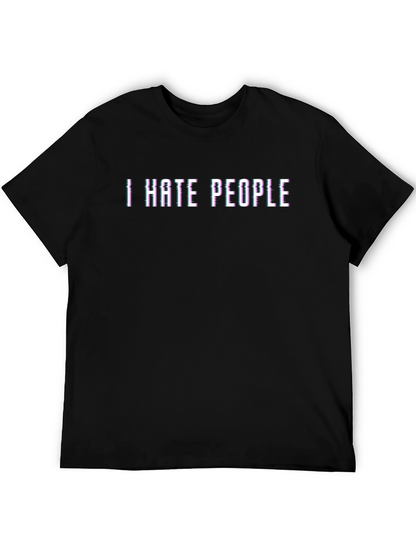 I Hate People Glitch Black T-Shirt