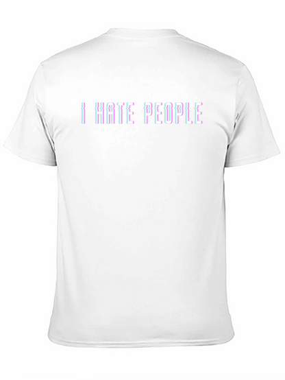 I Hate People Glitch Black T-Shirt