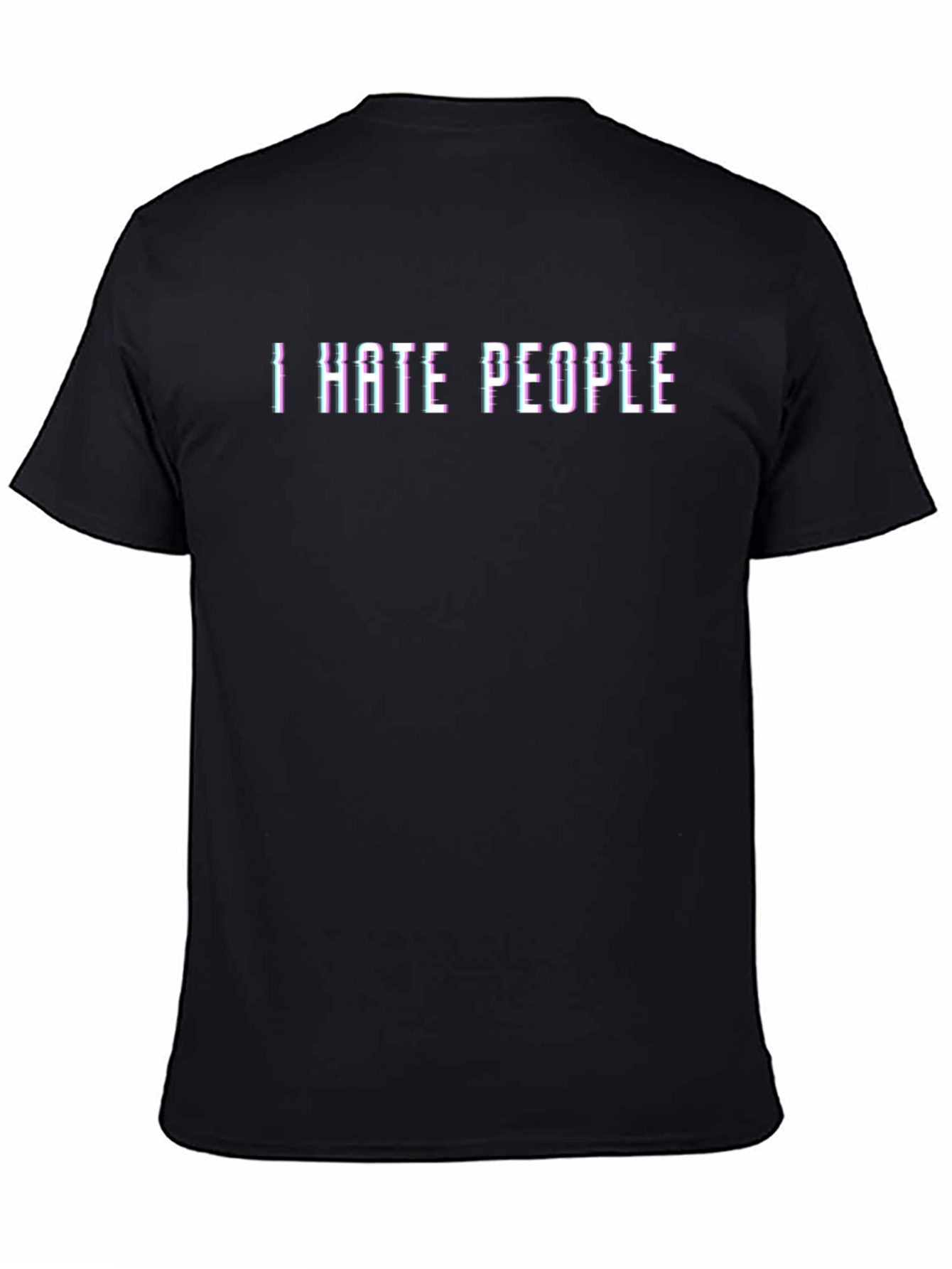 I Hate People Glitch Black T-Shirt
