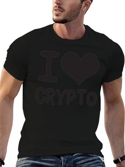 I Love Crypto Black T-Shirt