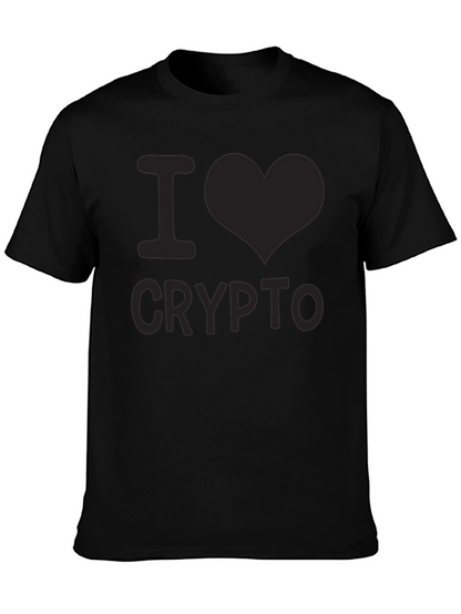 I Love Crypto Black T-Shirt