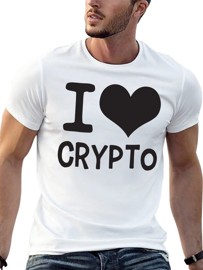 I Love Crypto Black T-Shirt