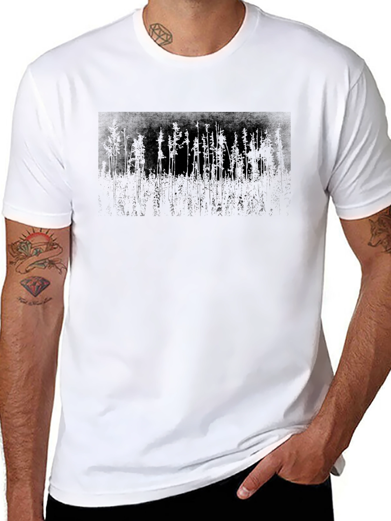 Dark Forest Graphic Tee - Mens Black T-Shirt