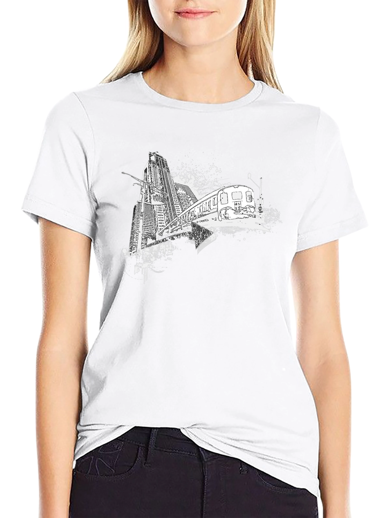 Urban Train Graphic Tee - Black