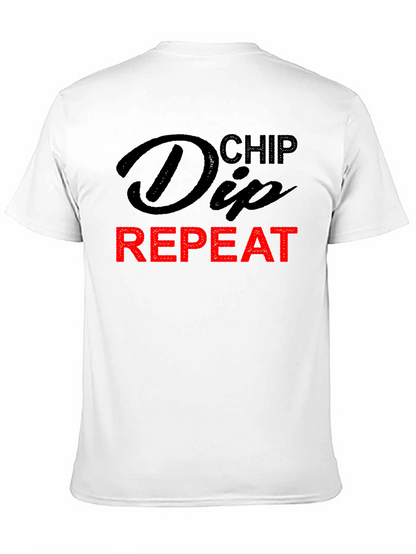Chip Dip Repeat T-Shirt - Humorous Foodie Tee