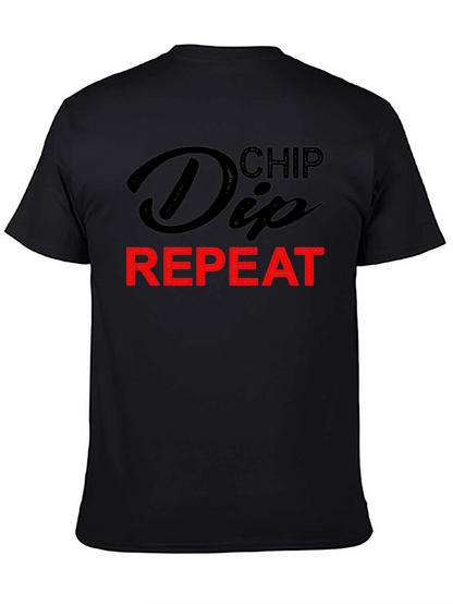 Chip Dip Repeat T-Shirt - Humorous Foodie Tee