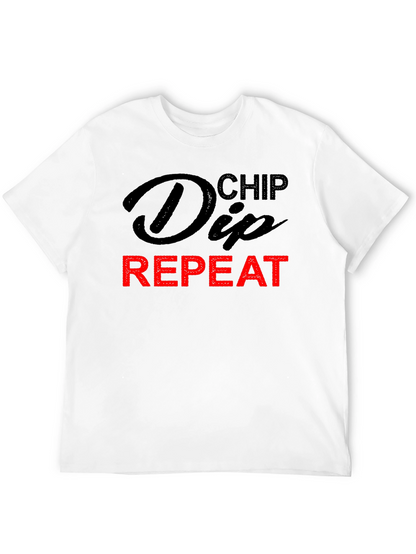 Chip Dip Repeat T-Shirt - Humorous Foodie Tee