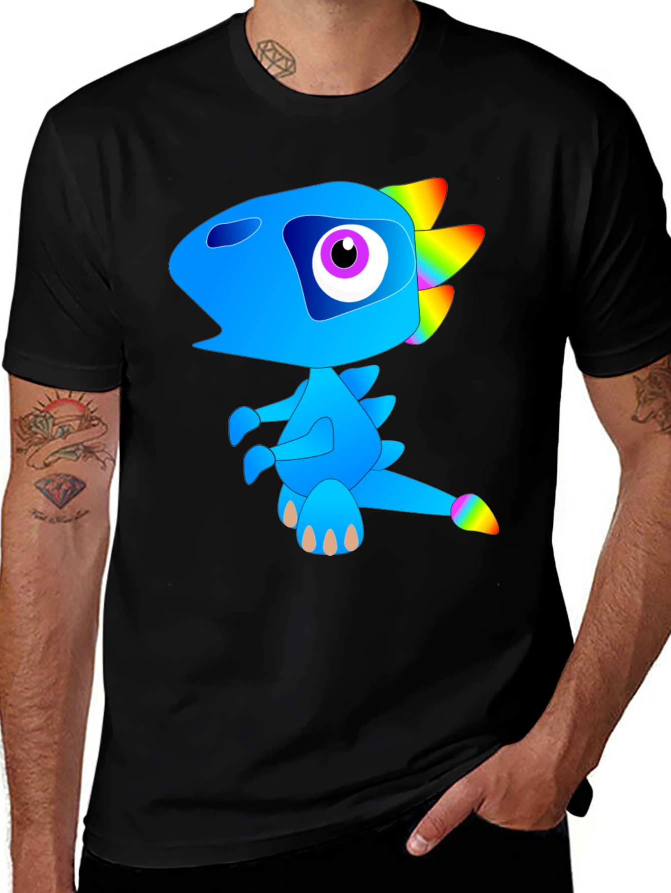 Funky Blue Dinosaur Graphic Tee