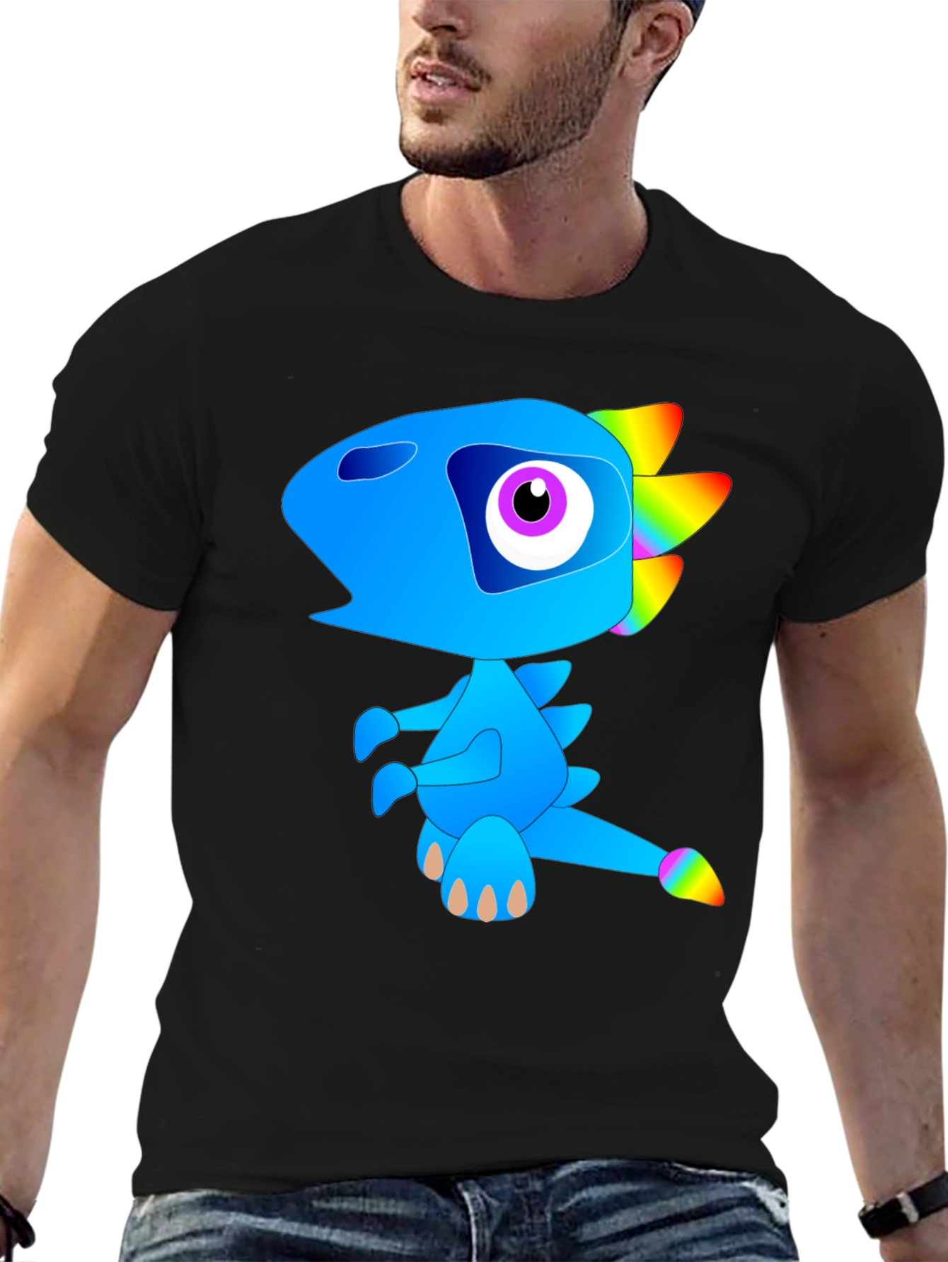 Funky Blue Dinosaur Graphic Tee