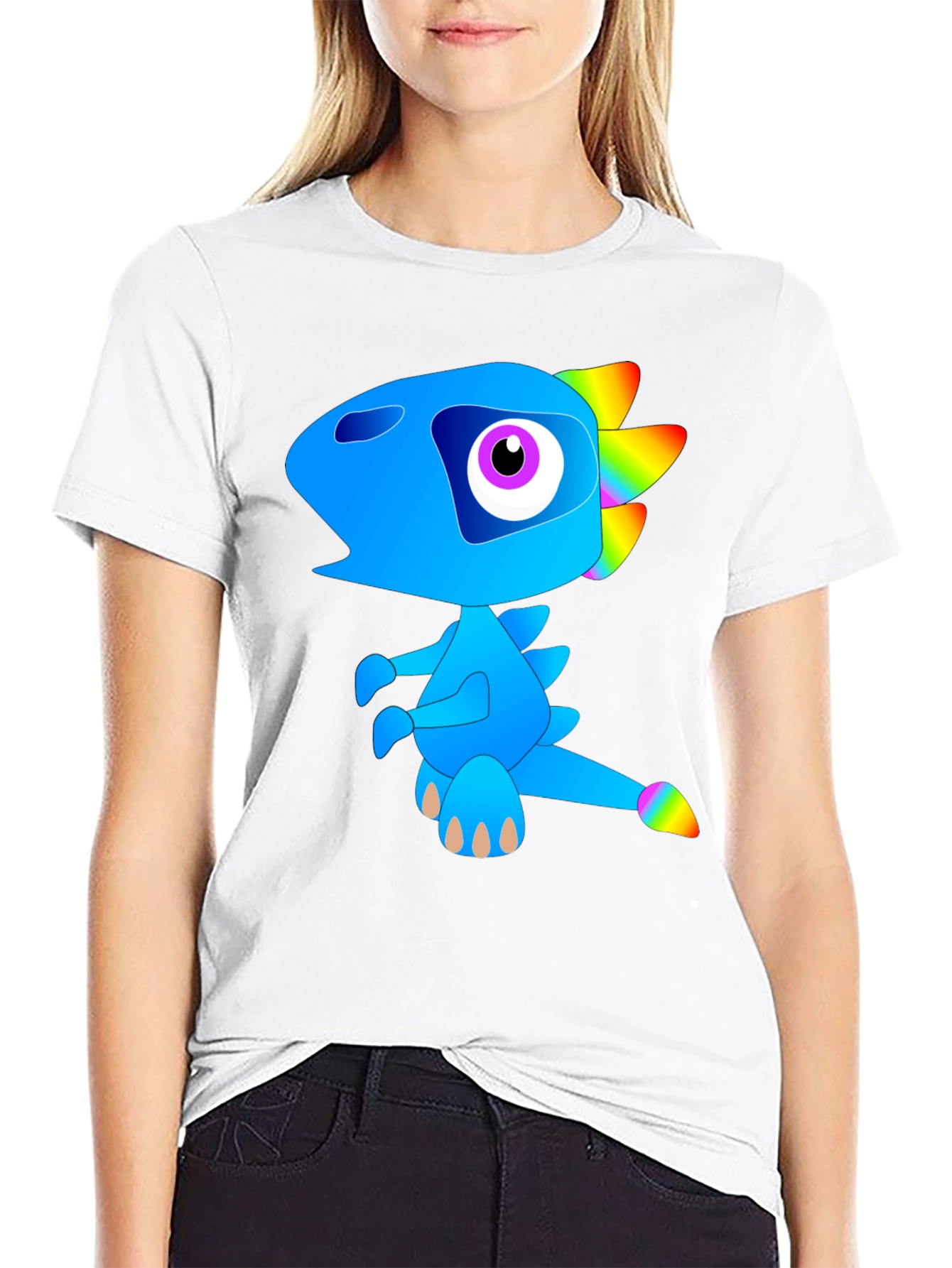 Funky Blue Dinosaur Graphic Tee
