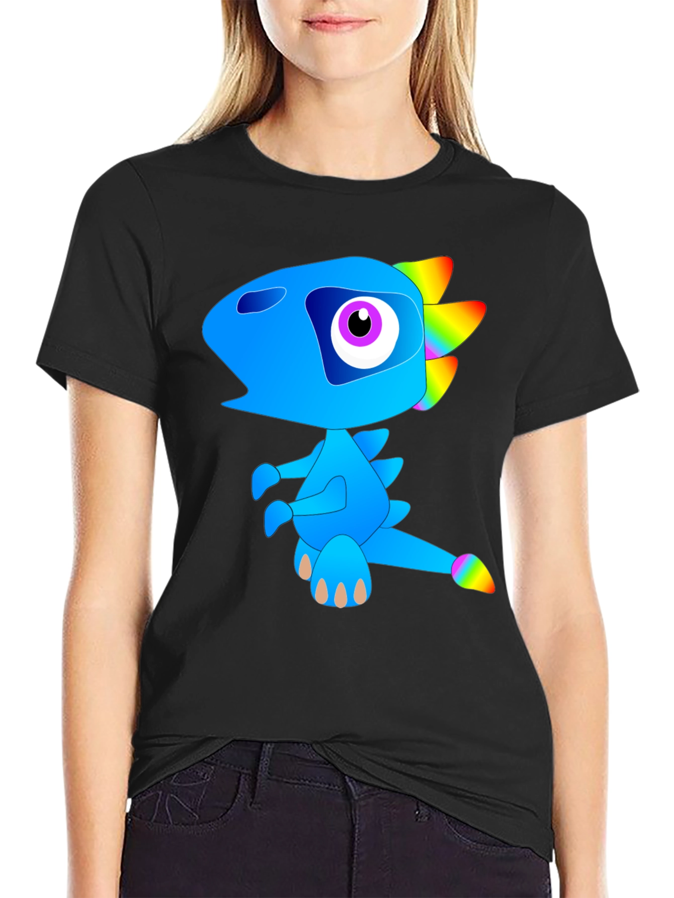 Funky Blue Dinosaur Graphic Tee