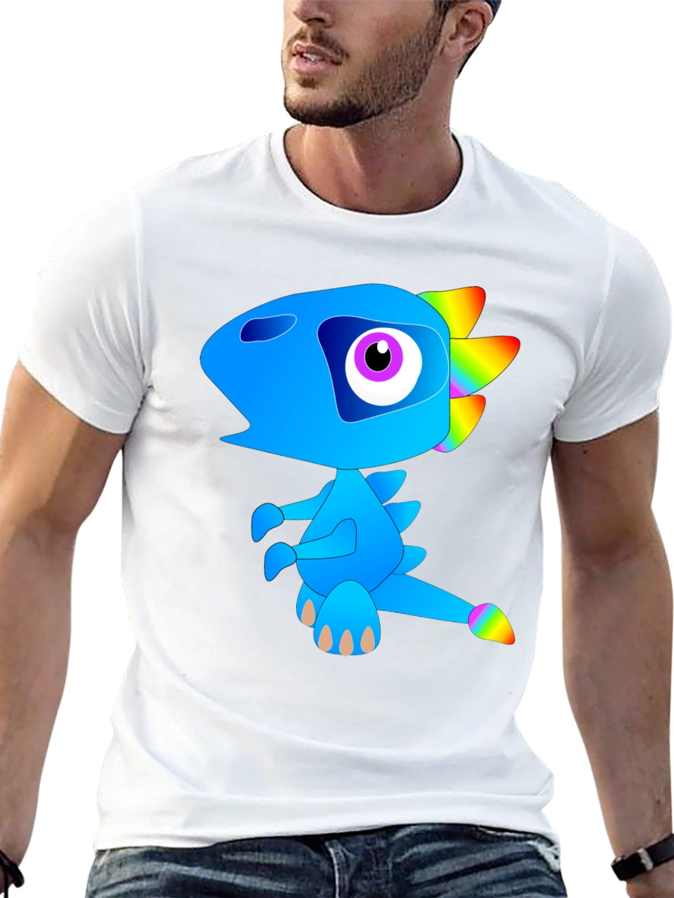 Funky Blue Dinosaur Graphic Tee