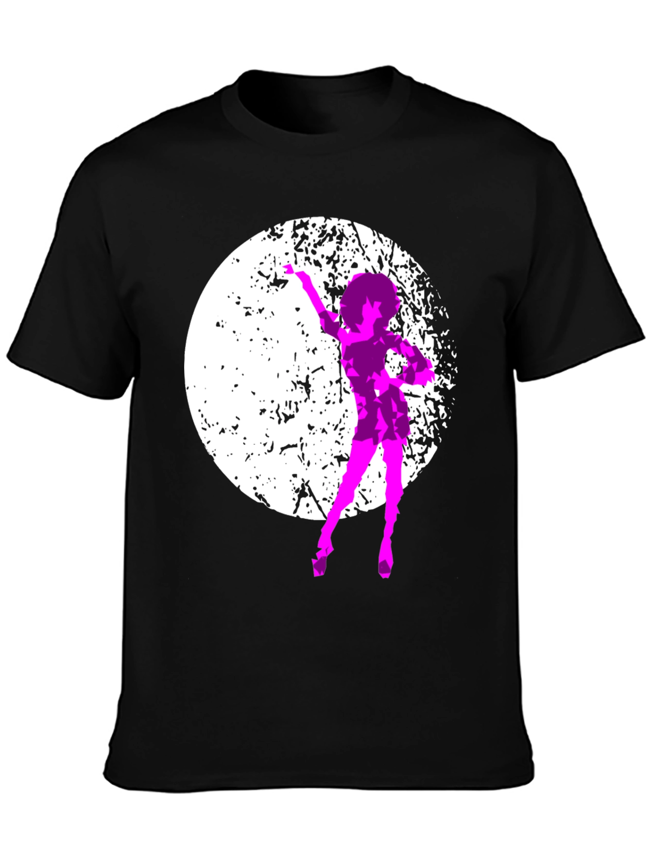 Retro Dancer Graphic Tee - Black Cotton T-Shirt