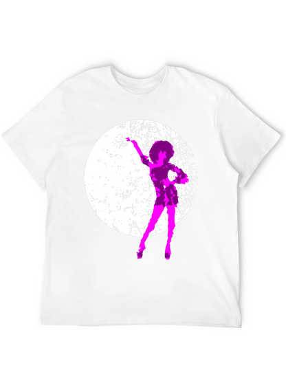 Retro Dancer Graphic Tee - Black Cotton T-Shirt