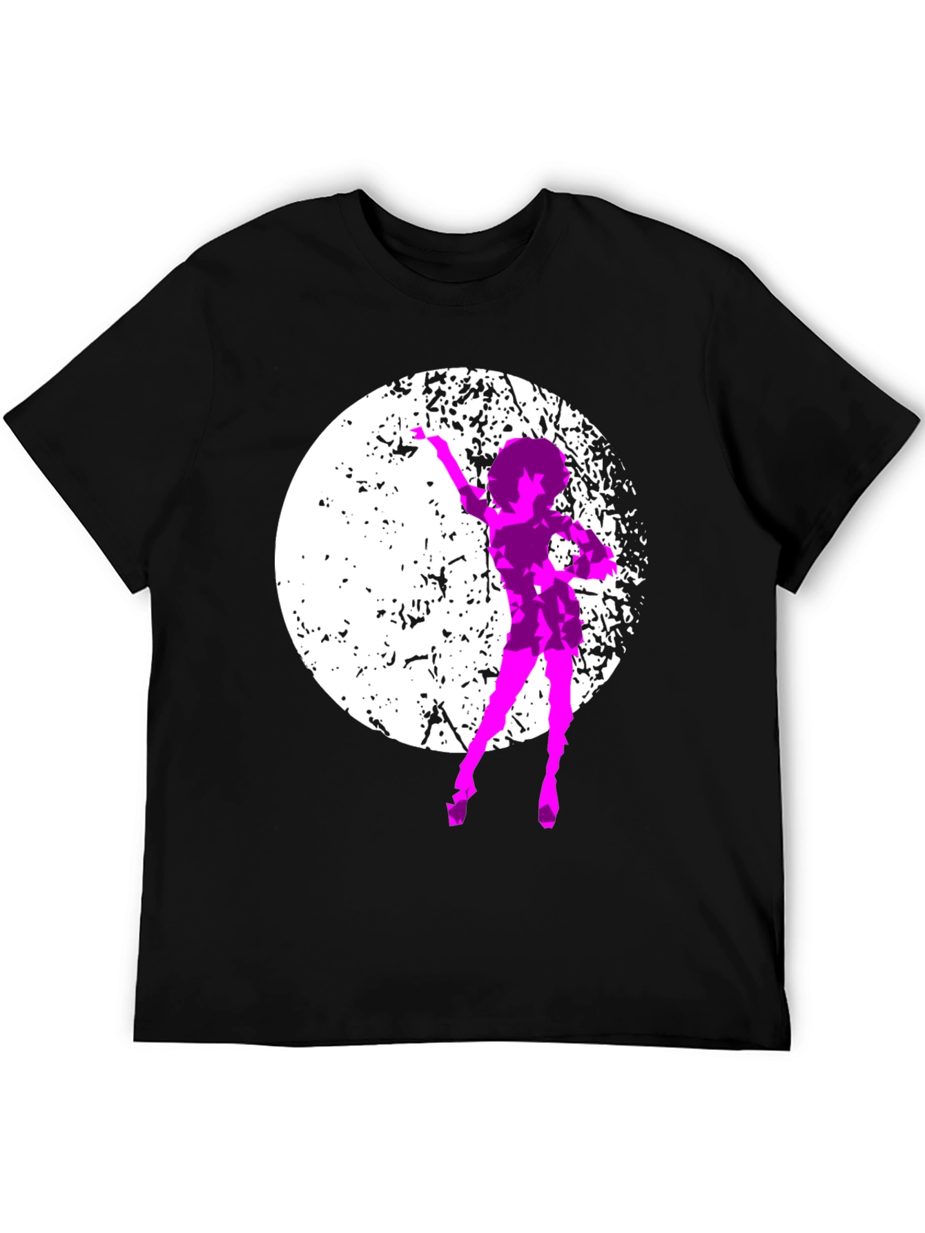Retro Dancer Graphic Tee - Black Cotton T-Shirt