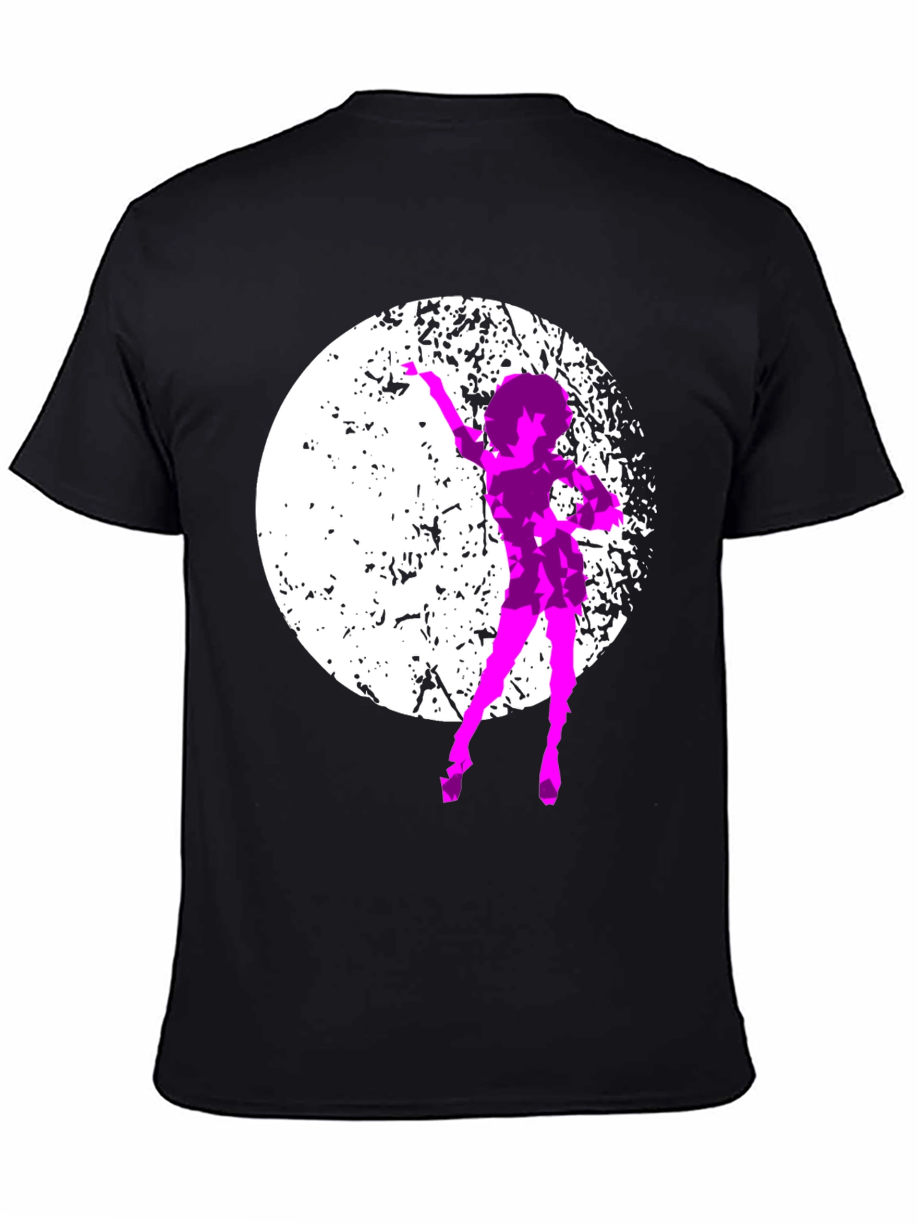 Retro Dancer Graphic Tee - Black Cotton T-Shirt